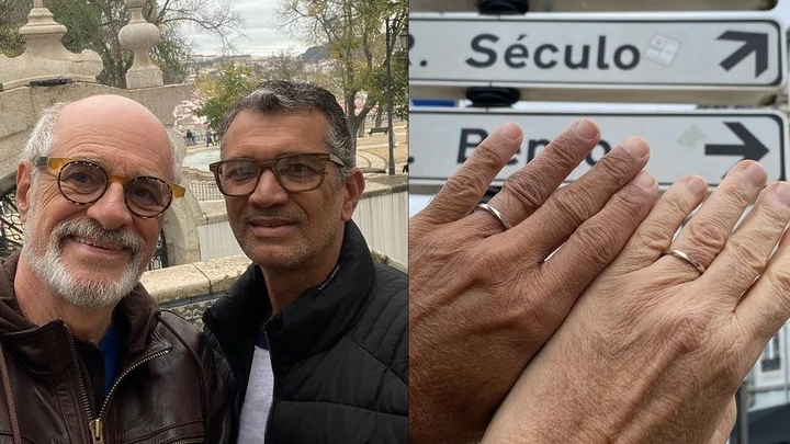 'Anéis comprados numa feirinha', diz Marcos Caruso ao negar casamento com enfermeiro