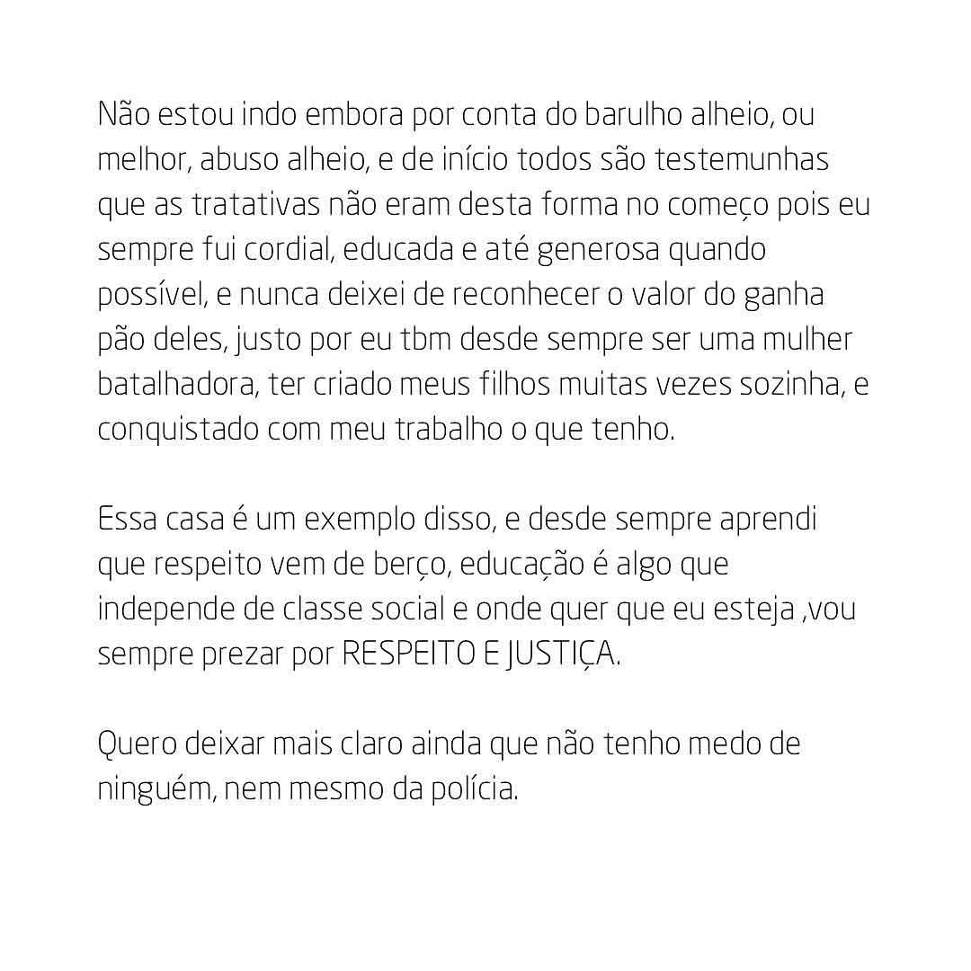 VÍDEO: Gretchen explica mudança para Portugal após confusão com policiais