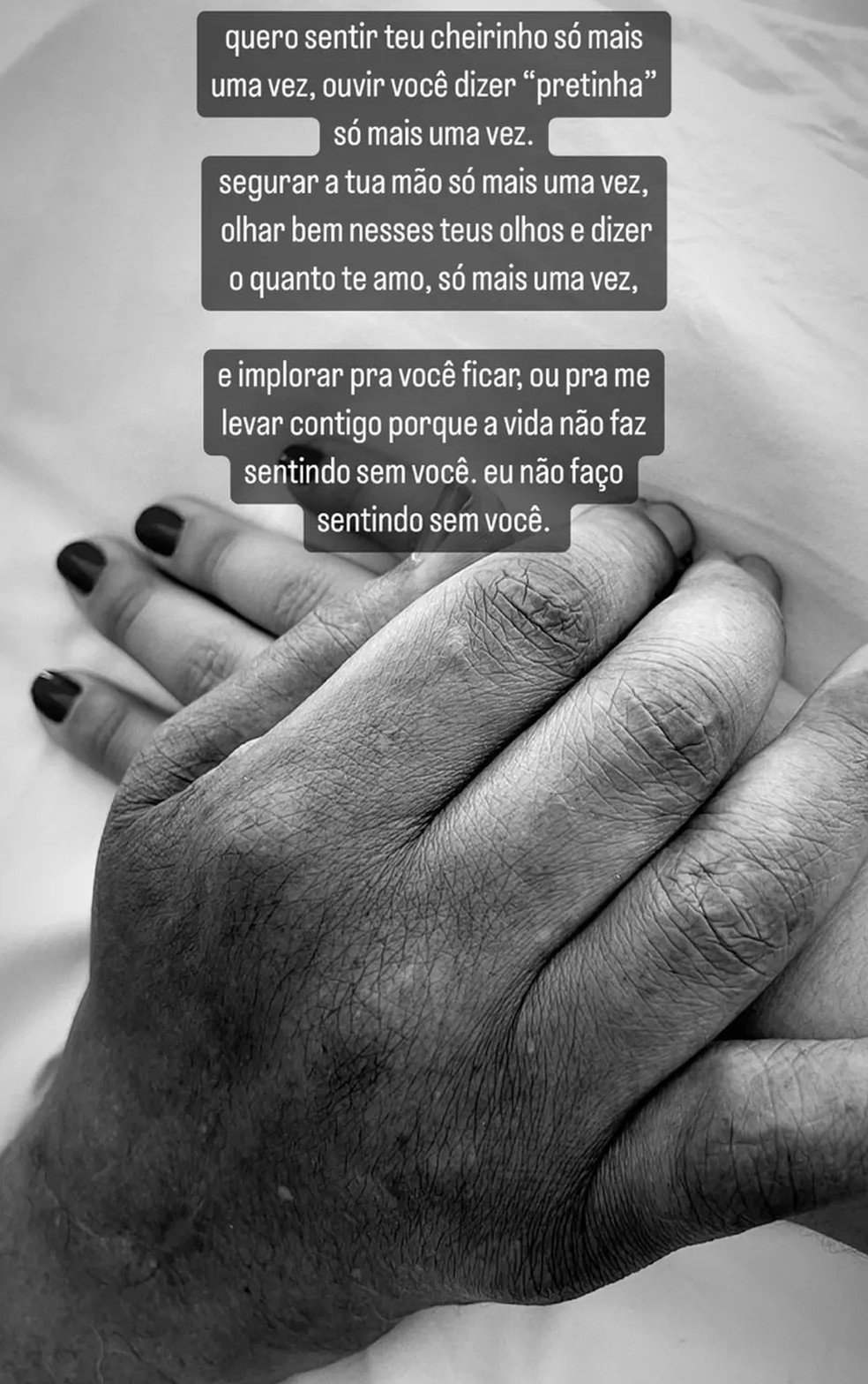 No Instagram, filha de Pelé lamenta ausência do pai: 'A vida não faz sentido sem você' 4 No Instagram, filha de Pelé lamenta ausência do pai: 'A vida não faz sentido sem você'