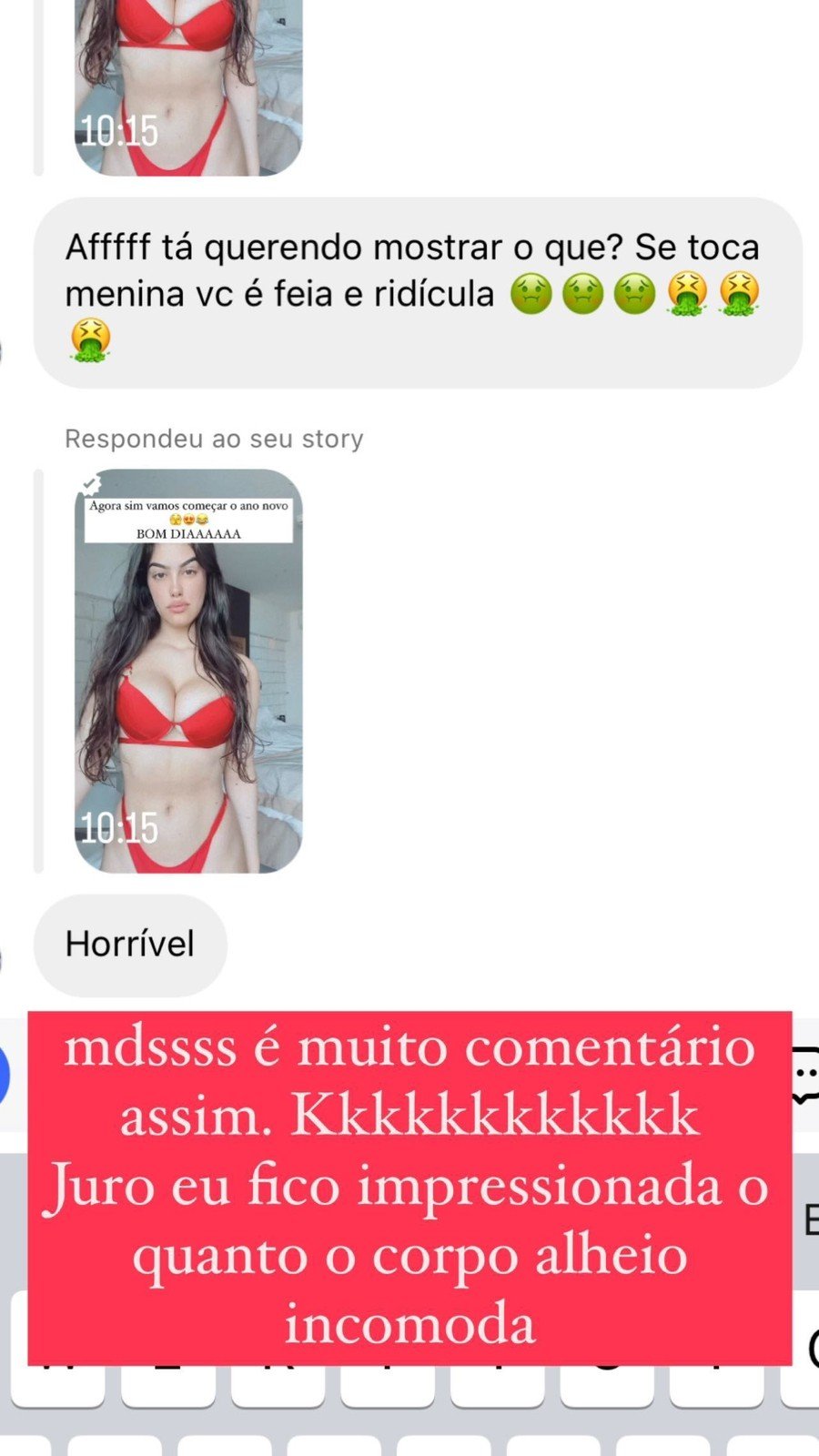 Drielly Drudi revela que evita postar fotos de biquíni por causa de ataques: 'Pela minha saúde mental'
