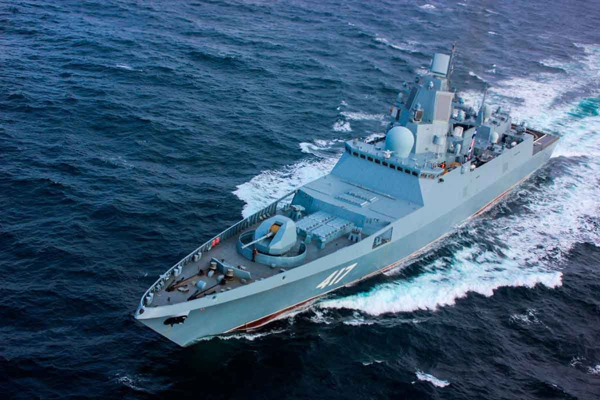 VÍDEO: Navio de guerra Russo com mísseis nucleares Zircon, partiu em direção à Grã-Bretanha 2 Fragata Almirante Gorshkov. Foto: Wikipedia