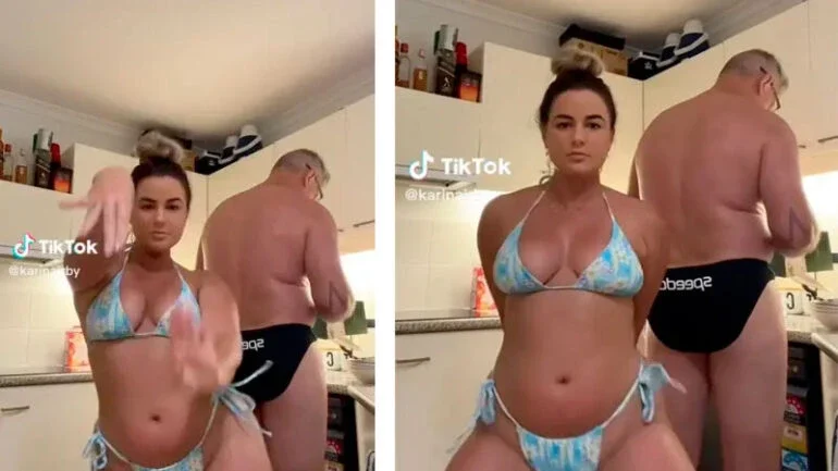 Vídeo de Influenciadora dançando de biquíni com o padrasto divide opiniões na internet