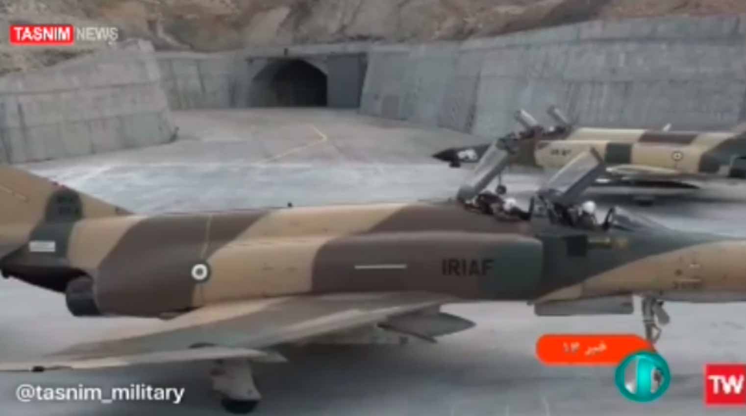 Vídeo da Força Aérea do Irã revela sua primeira base aérea subterrânea, chamada "Eagle 44" 4 F4 Phanton II. Foto: Reprodução