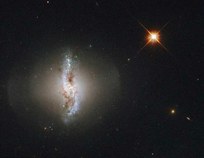Arp 230 é uma galáxia de forma incomum ou peculiar. Acredita-se que sua a forma irregular seja resultado de uma violenta colisão com outra galáxia no passado. Esse evento também seria responsável pela formação do anel que a envolve, feito de gás e estrelas, e que gira sobre os pólos da galáxia. Provavelmente, a órbita da menor das duas galáxias que criaram Arp 230 era perpendicular ao disco da segunda e maior delas. No processo de fusão, a galáxia menor teria sido dilacerada para formar a estrutura do anel polar. Em ambos os casos, as galáxias envolvidas devem ter sido menores que a nossa Via Láctea. Arp 230 fica a aproximadamente 60 milhões de anos-luz de distância, na Constelação de Cetus