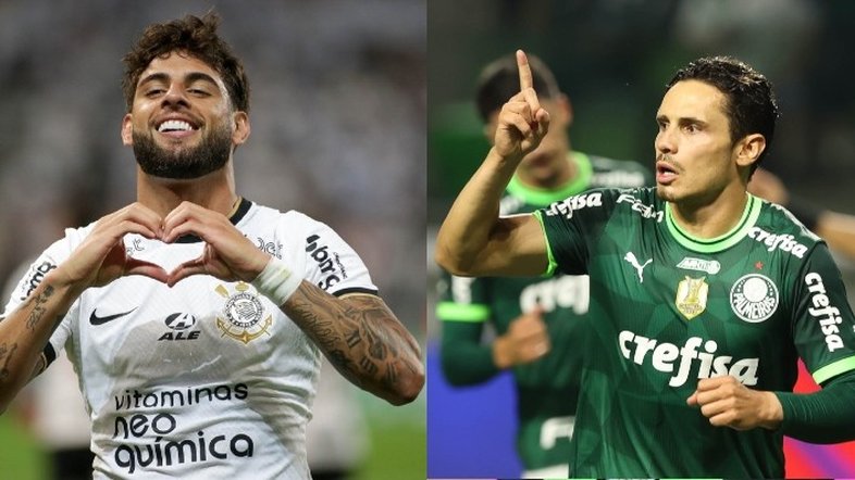 Rodrigo Coca/Ag. Corinthians e Reprodução/Twitter @Palmeiras
