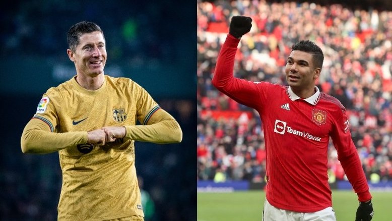 Reprodução/Twitter @FCBarcelona e @Casemiro