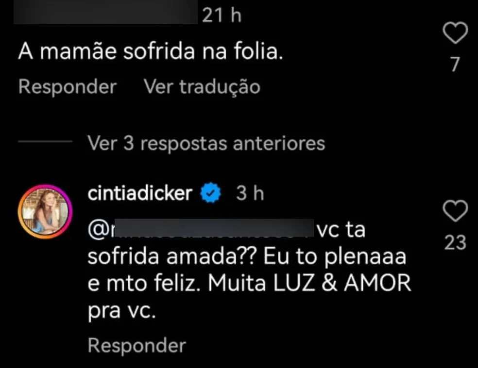Cintia Dicker rebate críticas por curtir Carnaval pouco tempo depois do nascimento da filha: ‘Não precisa entender’
