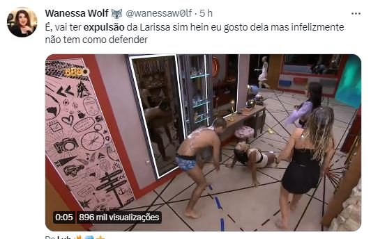 BBB23: Tapa dado por Larissa em Fred repercute nas redes sociais: ‘Expulsão’; confira vídeo