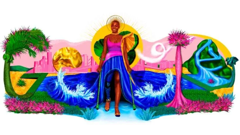 Doodle homenageia a modelo americana haitiana Mama Cax, defensora dos direitos das pessoas com deficiência. Foto: Reprodução