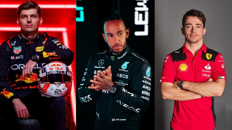 Reprodução/Twitter @redbullracing, @MercedesAMGF1 e @ScuderiaFerrari