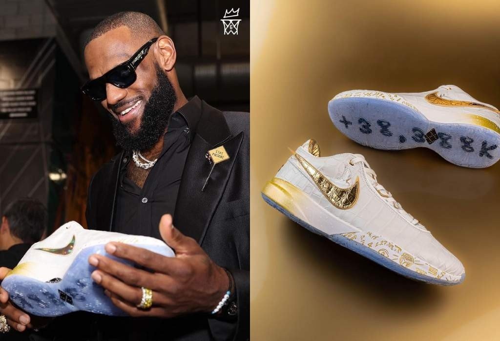 LeBron recebe homenagem de fornecedora com tênis exclusivo por recorde na NBA