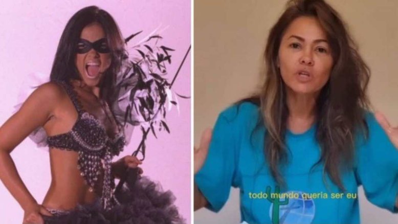 'A top do Brasil, mas era frustrada', lembra Suzana Alves, segurando bíblia, sobre Tiazinha