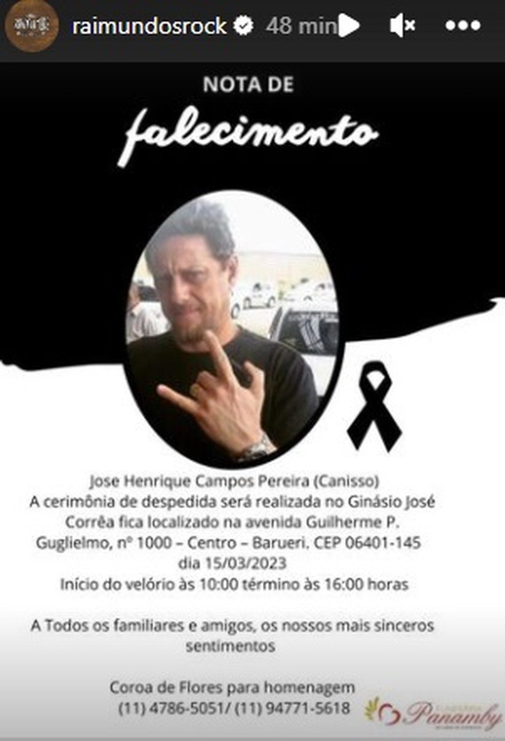 Velório de Canisso, do Raimundos, será aberto ao público; veja detalhes