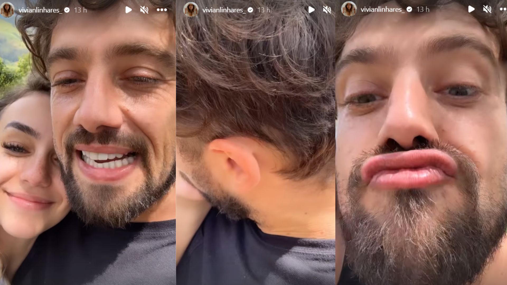 No Instagram, Rafael Cardoso troca beijos com nova namorada