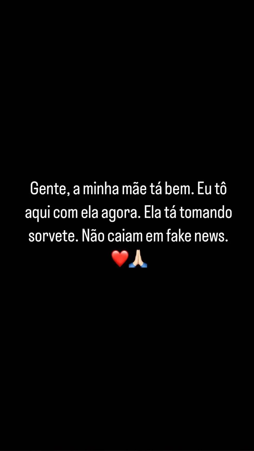 Filho de Rita Lee nega boatos de morte da cantora e posta foto nas redes: ‘Tomando sorvete’