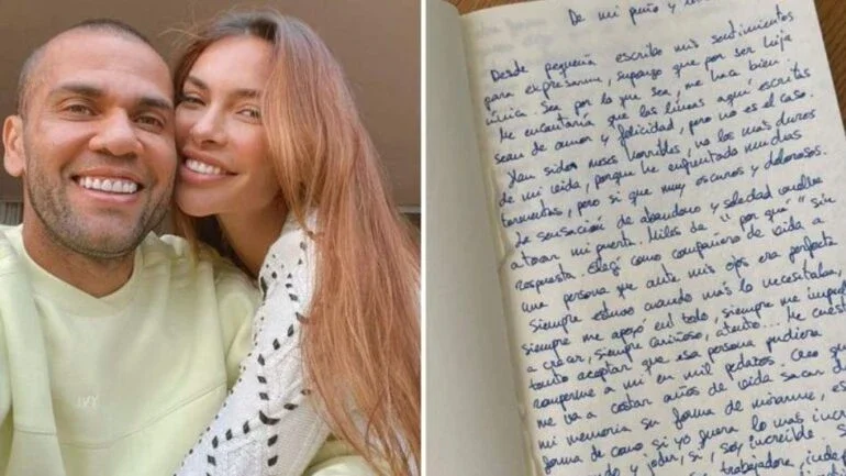 Esposa de Daniel Alves, Joana Sanz escreve carta sobre separação: 