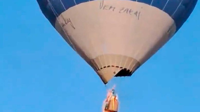 Vídeo chocante: Duas pessoas são queimadas vivas em balão de ar quente no México