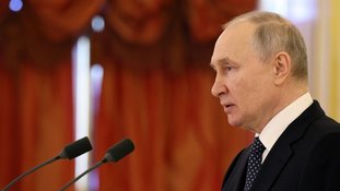 Presidente russo, Vladimir Putin, em cerimônia de acreditação de embaixadores estrangeiros em Moscou