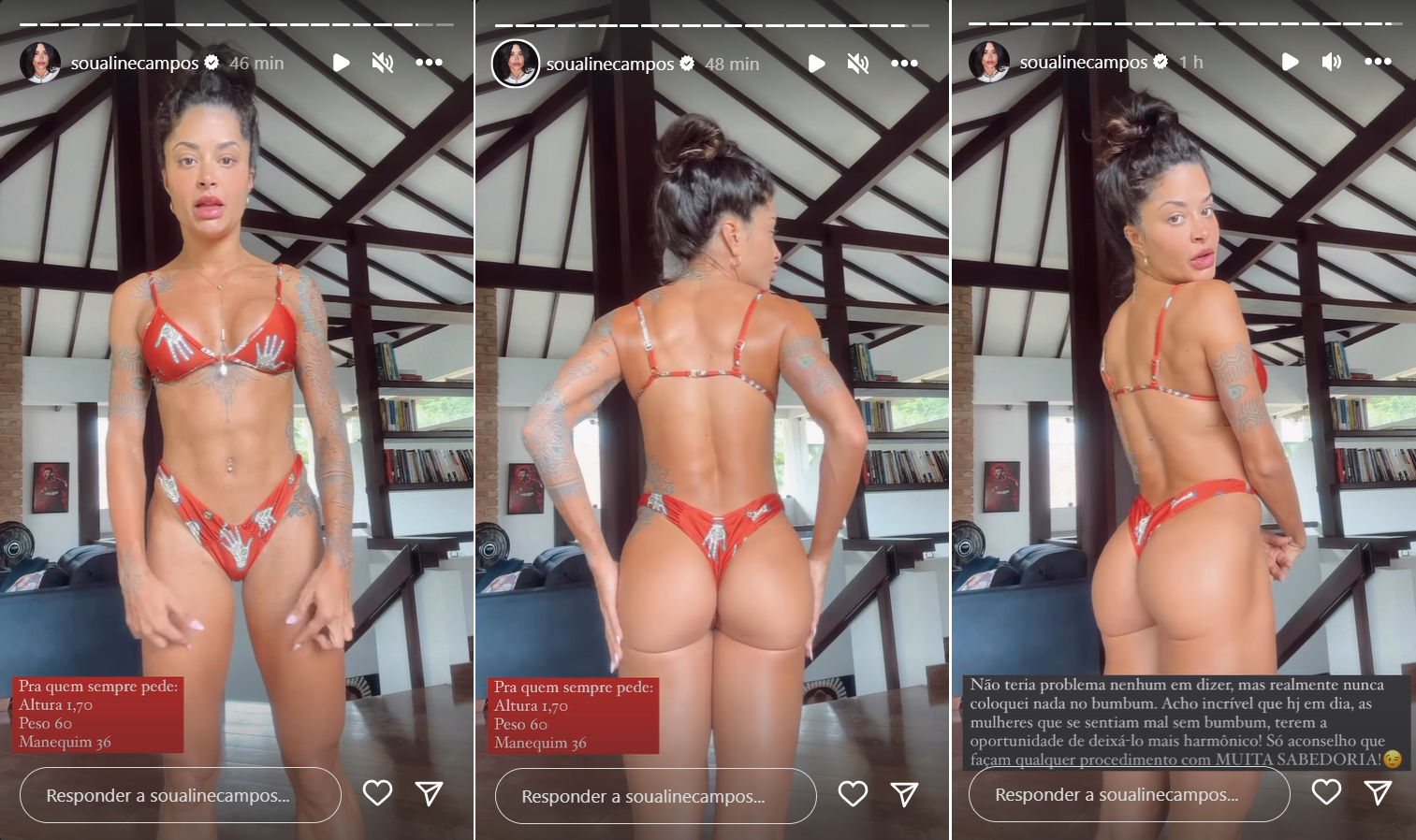 Aline Campos responde fãs, revela medidas e diz se fez preenchimento no bumbum 2 Aline Campos responde fãs, revela medidas e diz se fez preenchimento no bumbum