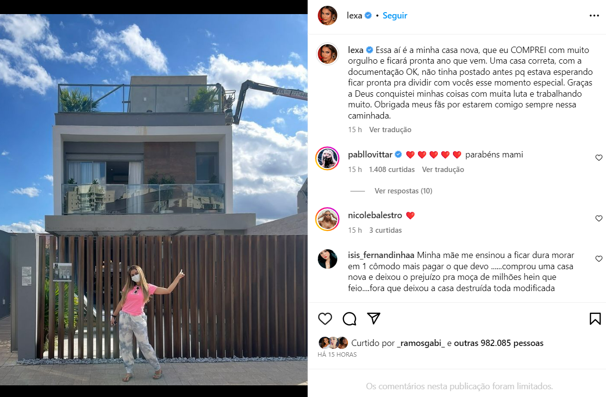 Lexa mostra casa nova e fala de polêmica com mansão de Guimê: 'Contrato bizarro' 10 Lexa mostra casa nova e fala de polêmica com mansão de Guimê: 'Contrato bizarro'