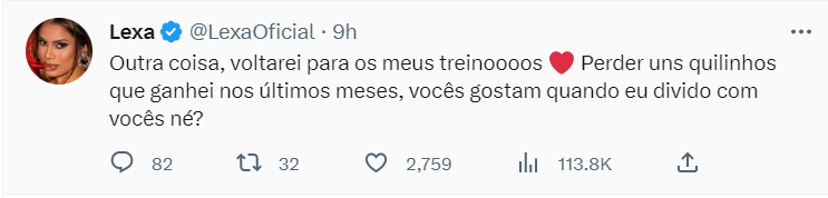 Vivendo crise no casamento, Lexa desabafa sobre mudanças pessoais: 'Me sentindo livre' 8 Vivendo crise no casamento, Lexa desabafa sobre mudanças pessoais: 'Me sentindo livre'