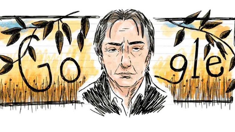 Doodle de hoje homenageia o ator Alan Rickman, que fez o papel de Severus Snape em Harry Potter. Foto: reprodução