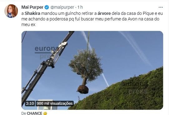 Shakira retira árvore da casa que morava com Piqué e diverte internet: 'Me identifico'