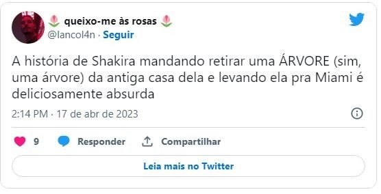 Shakira retira árvore da casa que morava com Piqué e diverte internet: 'Me identifico'