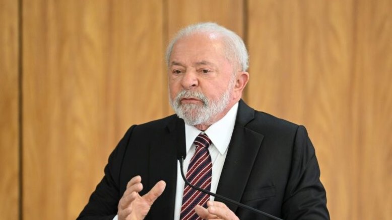 O presidente do Brasil, Luiz Inácio Lula da Silva, no Palácio do Planalto em 29 de maio de 2023