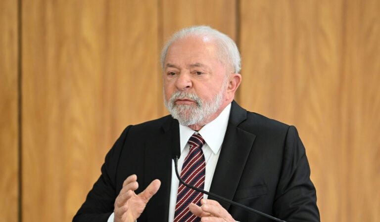 O presidente do Brasil, Luiz Inácio Lula da Silva, no Palácio do Planalto em 29 de maio de 2023