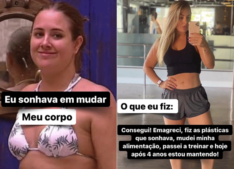 Ex-BBB Patrícia Leitte mostra antes e depois de corpo e revela como mantém a boa forma 2 Ex-BBB Patrícia Leitte mostra antes e depois de corpo e revela como mantém a boa forma
