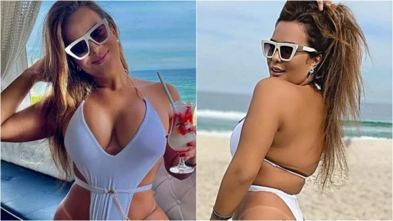 Geisy Arruda exibe tatuagem no bumbum em dia de praia: ‘Sereia’