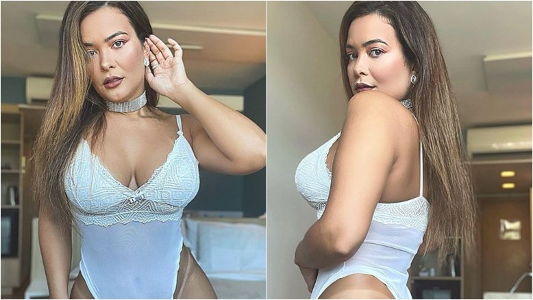 Geisy Arruda exibe curvas em lingerie fio-dental e arranca elogios: ‘Gata’
