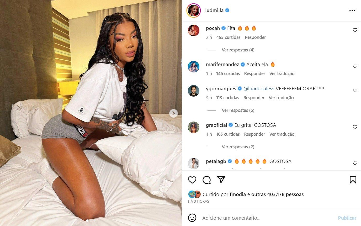 Ludmilla surpreende ao surgir de lingerie e arranca suspiro dos fãs: ‘Que isso!’ 4 Ludmilla surpreende ao surgir de lingerie e arranca suspiro dos fãs: ‘Que isso!’
