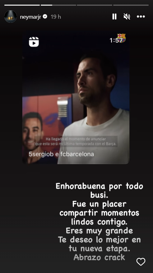 Messi, Suárez, Modric e Neymar reverenciam Busquets, que deixará o Barcelona ao fim da temporada; confira 5 Messi, Suárez, Modric e Neymar reverenciam Busquets, que deixará o Barcelona ao fim da temporada; confira