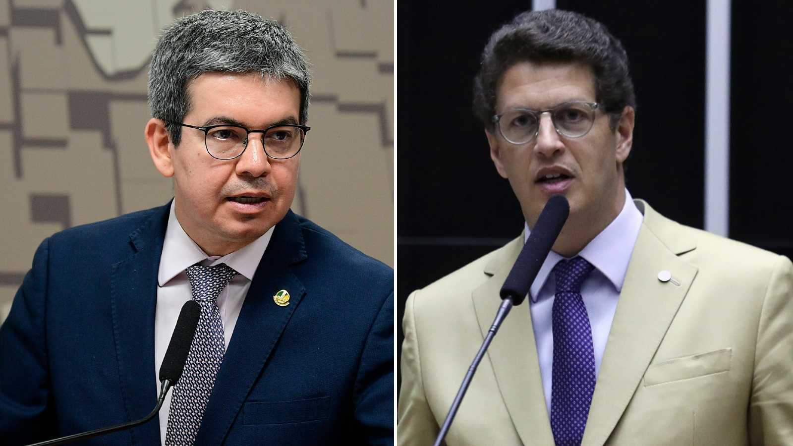 Senador Randolfe Rodrigues (Rede-AP) e deputado federal Ricardo Salles (PL - SP)