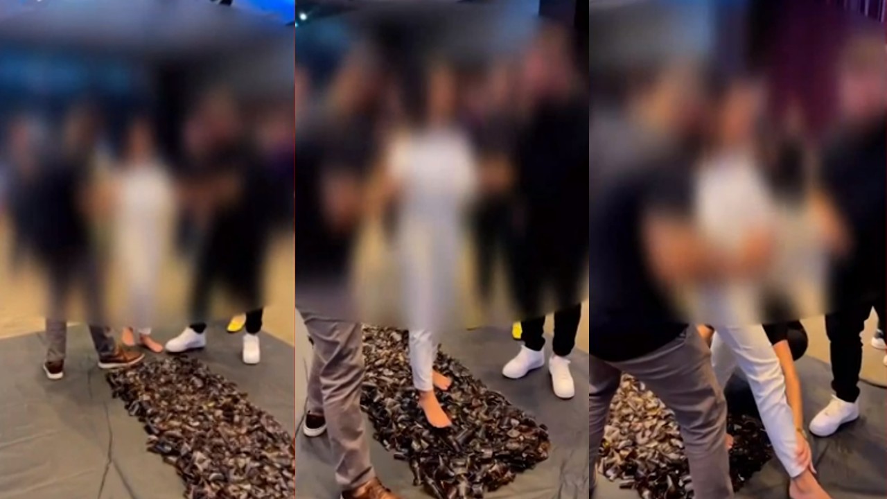 SP: Mulher anda sobre cacos de vidro durante evento em hotel de luxo