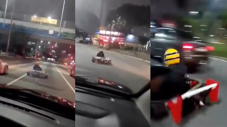 Kart é flagrado circulando por avenida de Santo André (SP)