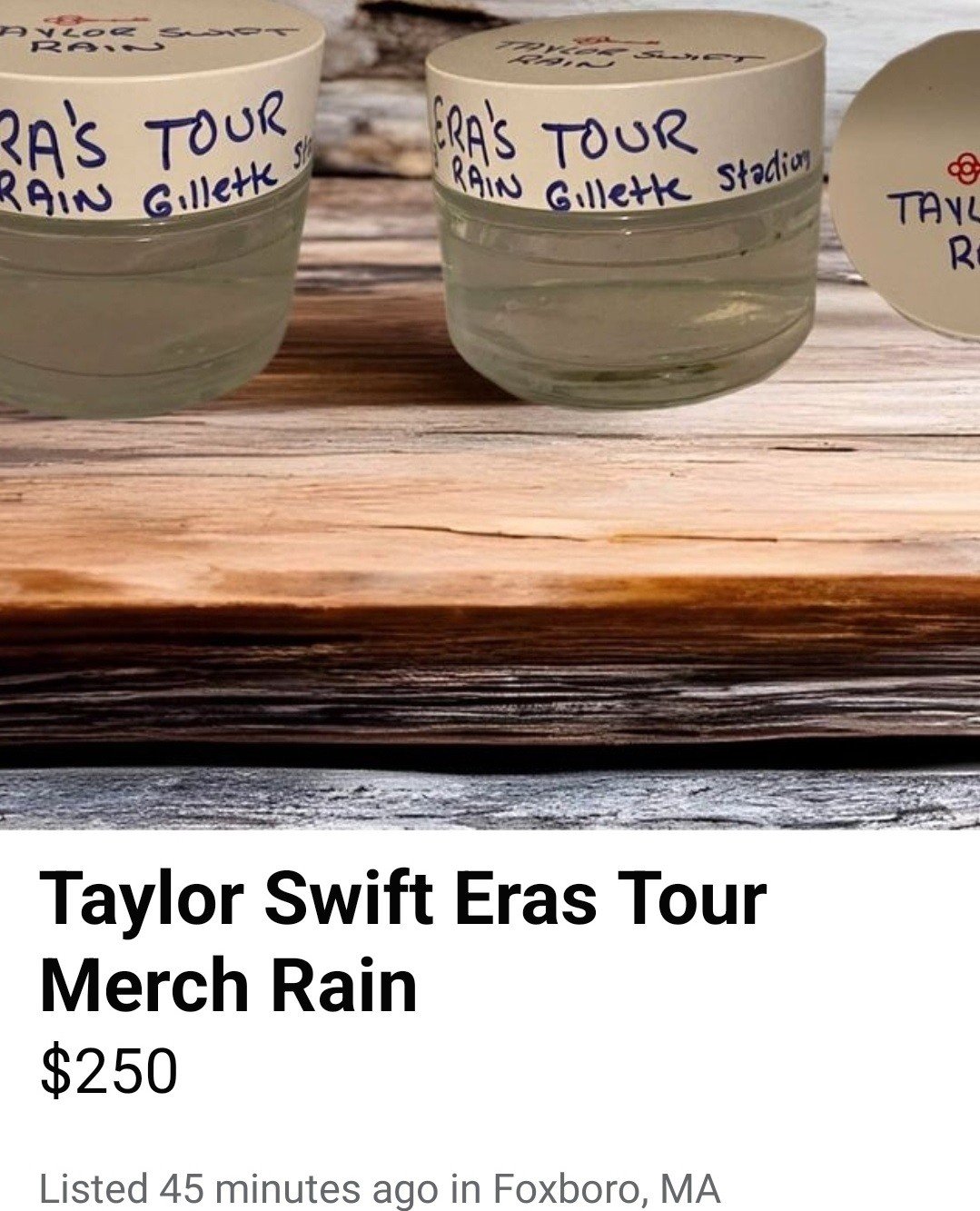 Fãs vendem água da chuva de shows de Taylor Swift por R$ 1,2 mil 4 Fãs de Taylor Swift vendem por R$ 1,2 mil água da chuva durante shows nos EUA