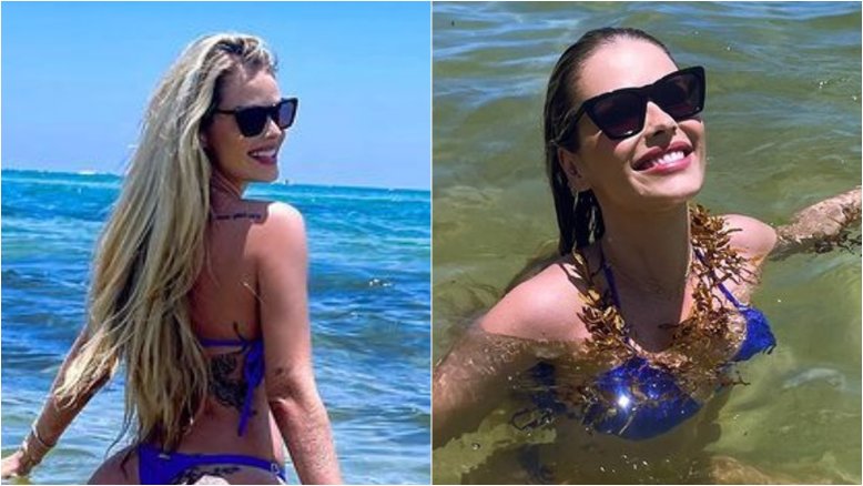 Yasmin Brunet exibe tatuagem em lugar inusitado ao posar de biquíni