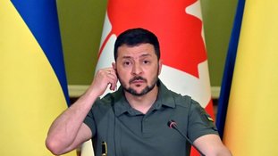 O presidente da Ucrânia, Volodimir Zelensky, em coletiva de imprensa em Kiev, em 10 de junho de 2023 - AFP