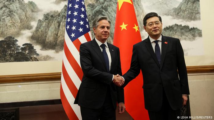 Blinken é também o mais alto funcionário americano a visitar a China desde que o presidente Joe Biden iniciou o mandato, em 2021