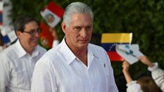Foto de arquivo do presidente de Cuba Miguel Díaz-Canel em Santo Domingo em 25 de março de 2023 - AFP