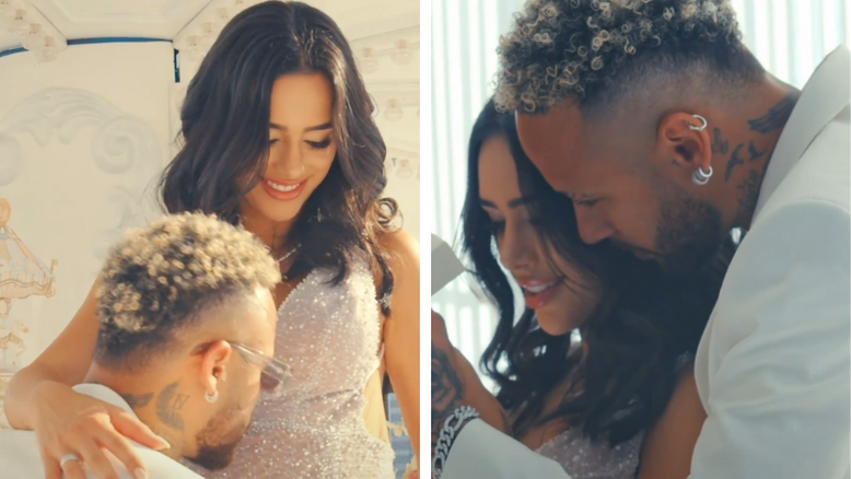 Bruna Biancardi e Neymar anunciaram que estavam esperando a primeira filha em abril