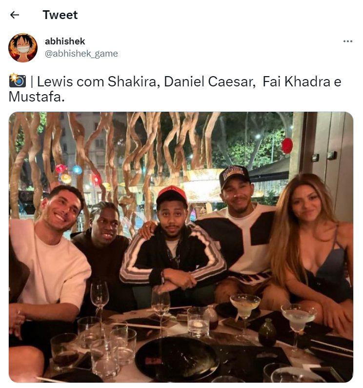 Em meio a rumores de affair, Shakira é clicada coladinha em Lewis Hamilton 2 Em meio a rumores de affair, Shakira é clicada coladinha em Lewis Hamilton