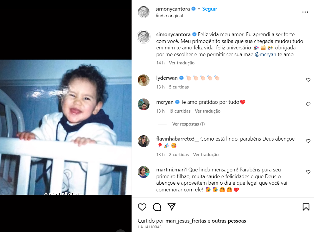 Simony homenageia filho mais velho em aniversário: 'Aprendi a ser forte com você' 2 Simony homenageia filho mais velho em aniversário: 'Aprendi a ser forte com você'
