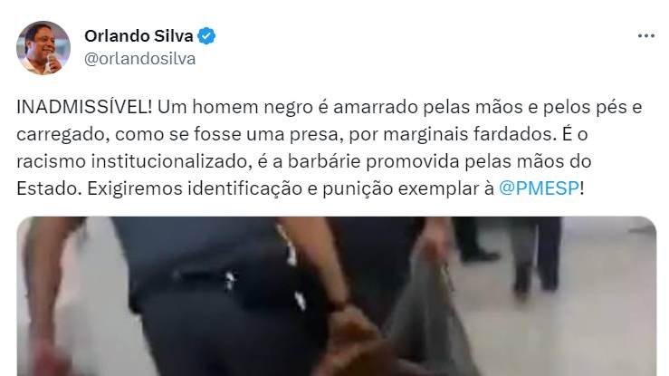 'Racismo institucional': Políticos pedem punição para PMs que amarraram homem negro durante prisão em SP 19 'Racismo institucional': Políticos pedem punição para PMs que amarraram homem negro durante prisão em SP