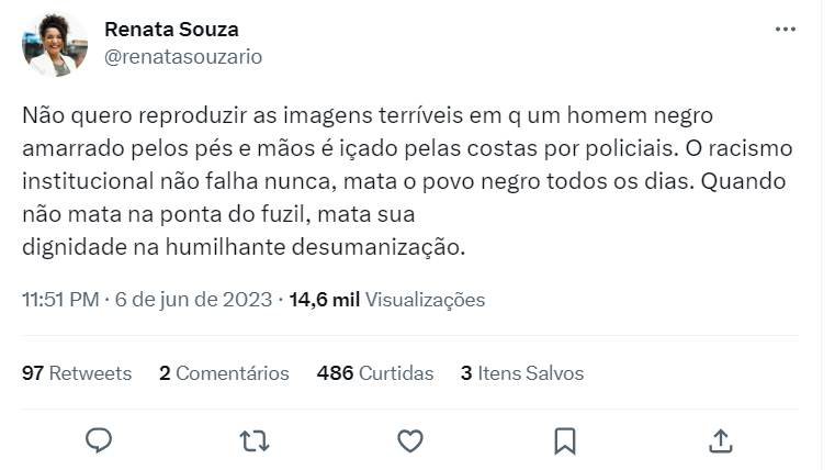 'Racismo institucional': Políticos pedem punição para PMs que amarraram homem negro durante prisão em SP 20 'Racismo institucional': Políticos pedem punição para PMs que amarraram homem negro durante prisão em SP