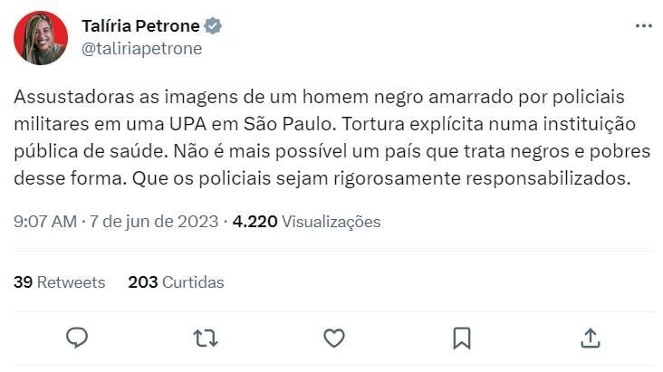 'Racismo institucional': Políticos pedem punição para PMs que amarraram homem negro durante prisão em SP 18 'Racismo institucional': Políticos pedem punição para PMs que amarraram homem negro durante prisão em SP