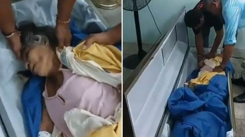 Idosa acorda em caixão no Equador
